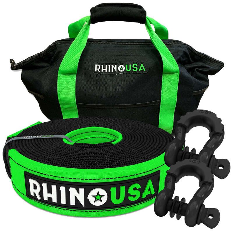 Rhino USA RNO-SHACKSTRAP20 20Ft Tow Strap/Shackles Combo