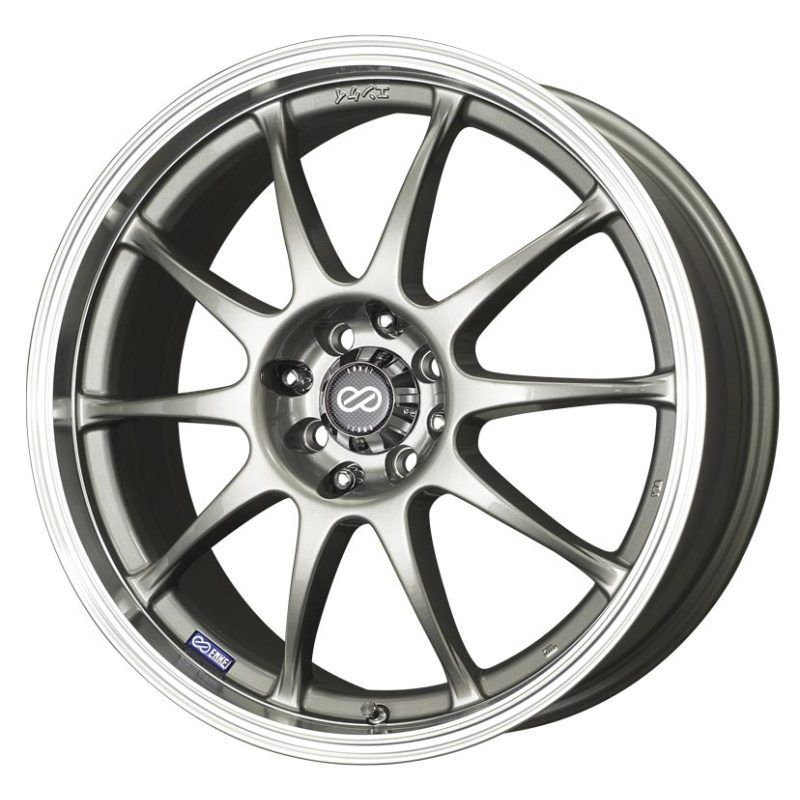 Enkei 409-875-12SP J10 18x7.5 5x100/114 38mm Offset 72.6mm Bore Dia Silver w/ Machined Lip Wheel