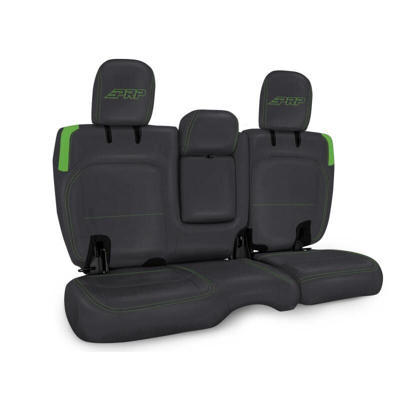 PRP Seats B044-06 PRP Jeep Wrangler JL Rear Bench CoversU - 4 door with Armrest - Black/Green