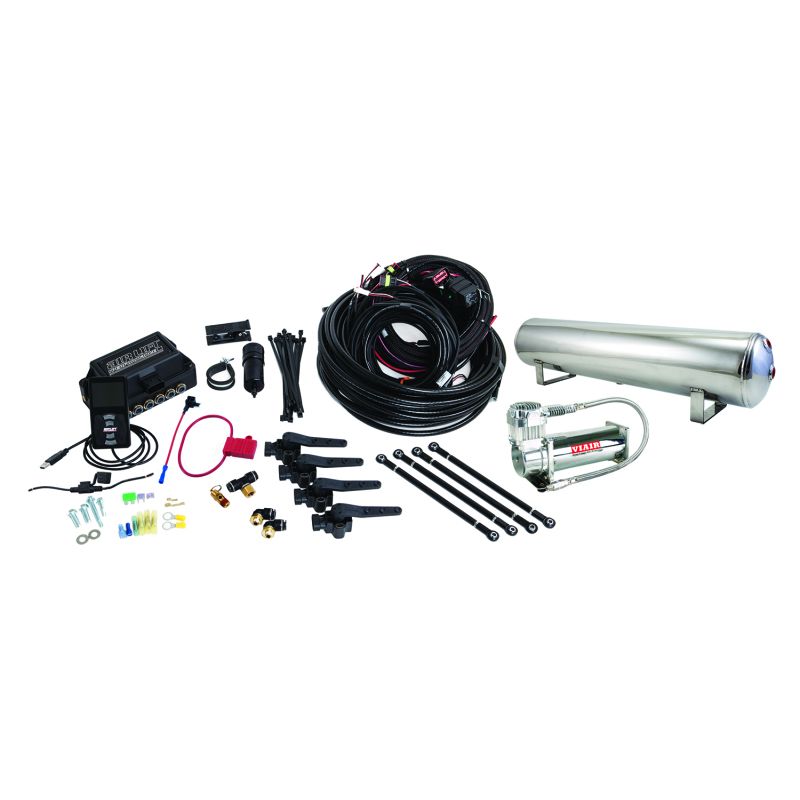Air Lift Performance 3H (3/8 Air Line 4 Gal 5-Port  Polished Aluminum Tank VIAIR 444C Comp)