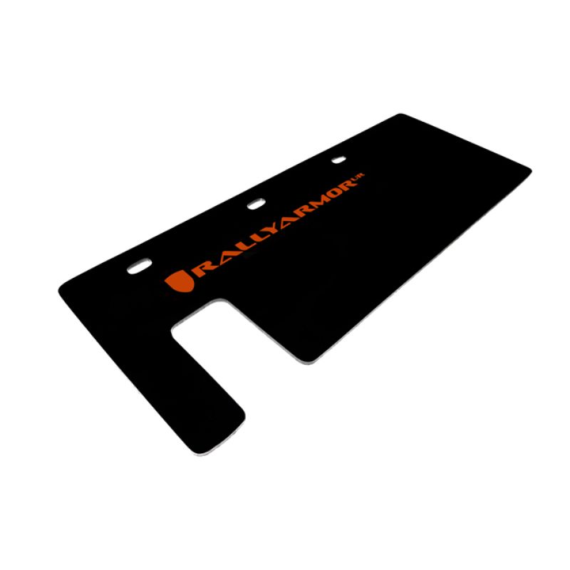 Rally Armor MF35-UR-BLK/OR 15-24 Polaris Slingshot Rear Swingarm Black UR Mud Flap w/Orange Logo (MOQ 200 PCS)