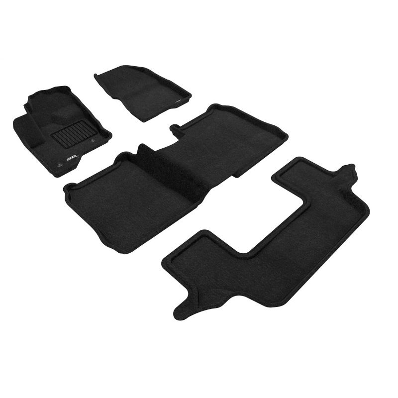 3D Maxpider 09-19 Ford Flex w/o Center Console Elegant 1st 2nd 3rd (2 Eyelets) - Set (Black)