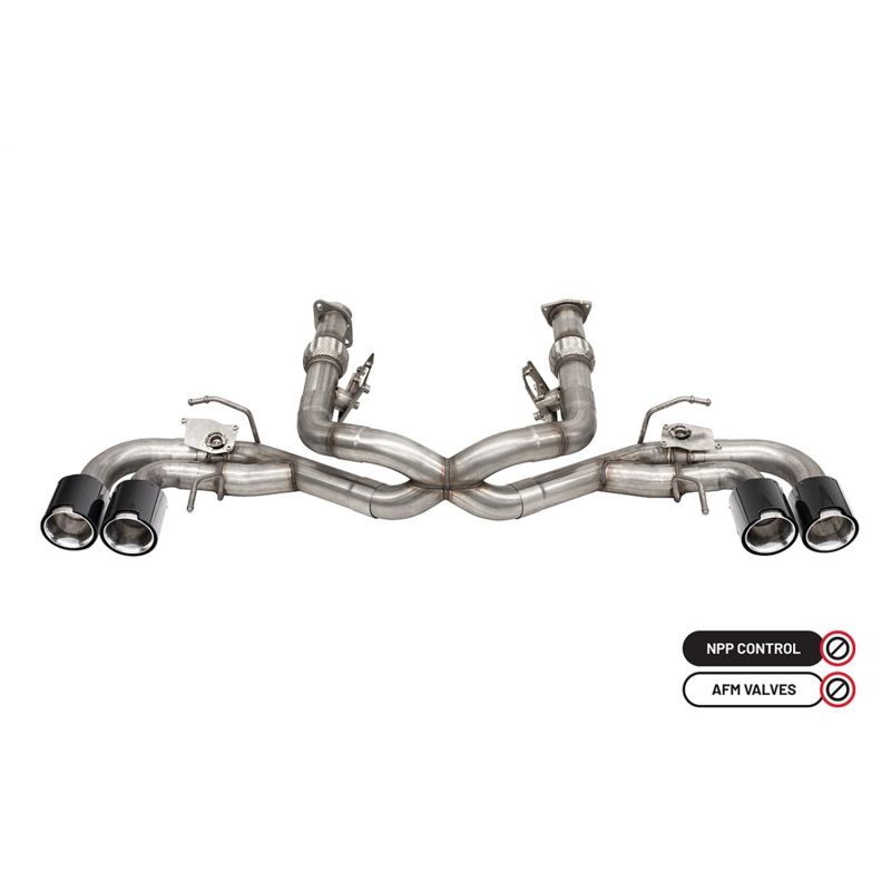 CORSA Performance 21105CF Corsa 2020-2024 Chevrolet Corvette C8 RWD 3in Valved Cat-Back Delete w/ NPP w/4.5in CF PolishedTips
