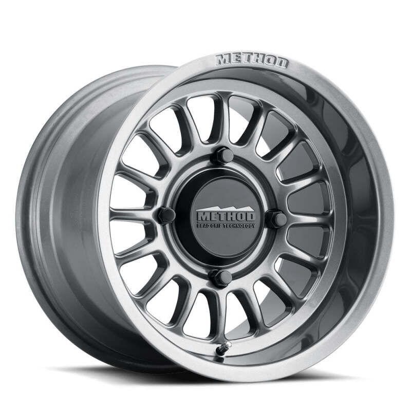 Method Wheels MR41157012852 Method MR411 Bead Grip 15x7 / 5+2/38mm Offset / 5x4.5 / 72 CB Gloss Titanium Wheel