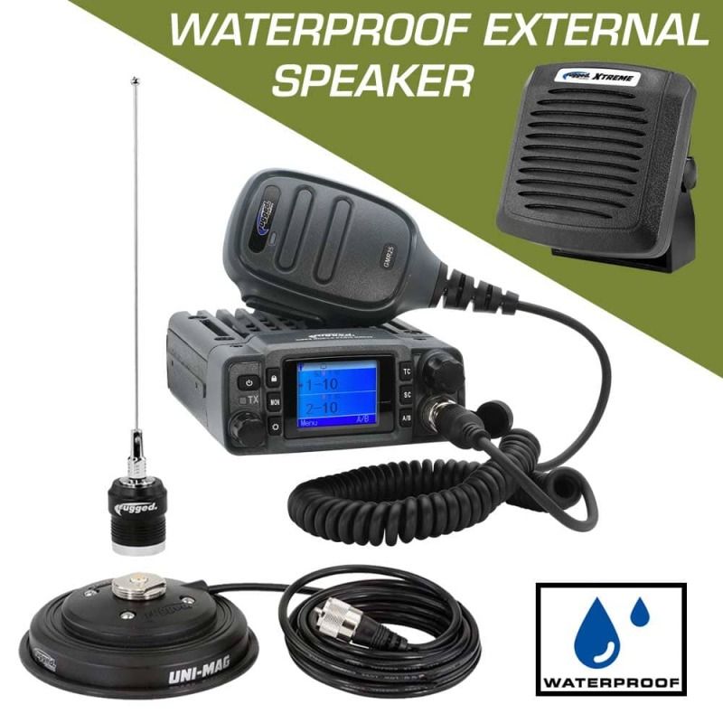 Rugged Radios RK-GMR25-SPK Radio Kit Plus - GMR25 Waterproof GMRS Mobile Radio Kit with External Speaker
