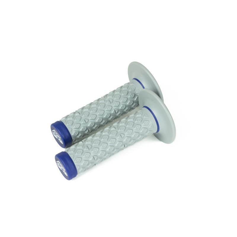 Renthal G206 Soft/Firm MX Dual Compound Grips Tapered 1/2 Waffle - Gray/Blue