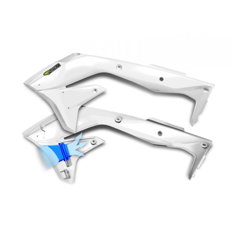 Cycra 1CYC-1867-42 16-18 Kawasaki KX450F Powerflow Radiator Shrouds - White