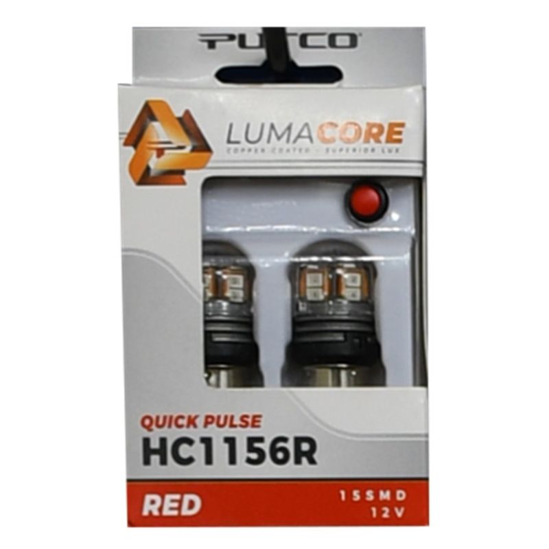 Putco HC1156R LumaCore 1156 Red - Pair (x3 Strobe w/ Bright Stop)