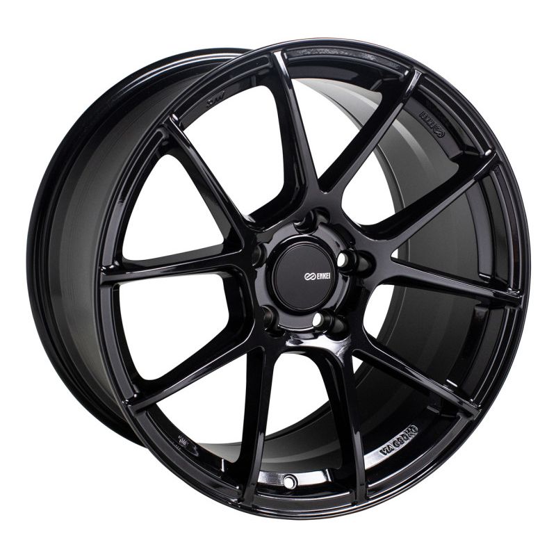 Enkei 522-880-4445BK TS-V 18x8 5x112 45mm Offset 72.6mm Bore Gloss Black Wheel
