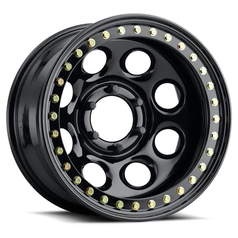 Raceline RT81 Rock 8 17x9.5in / 5x127 BP / -44mm Offset / 83.82mm Bore - Gloss Black Beadlock Wheel