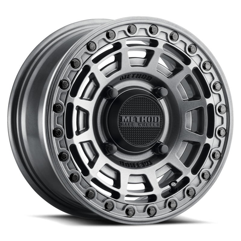 Method Wheels MR415570121252B Method MR415 Beadlock 15x7 / 5+2/38mm Offset / 5x4.5 / 76 CB Graphite Wheel - Gloss Graphite Ring