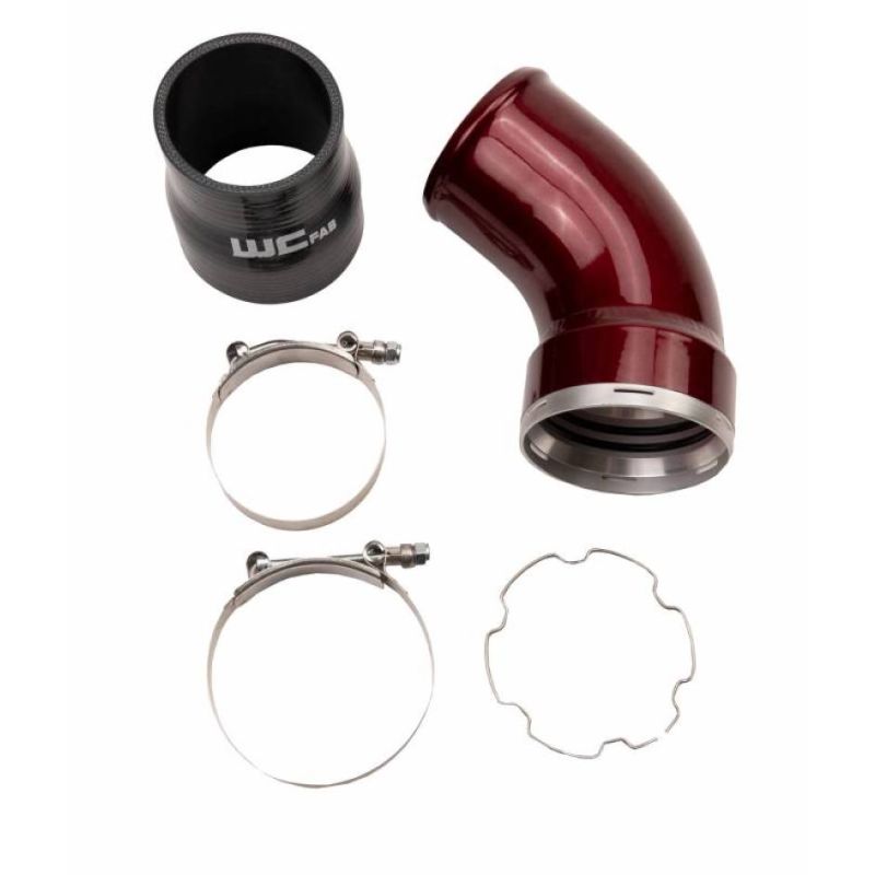 Wehrli 06-10 GM LBZ/LMM Duramax Passenger Side Intercooler Outlet Elbow Kit - WCFab Grey