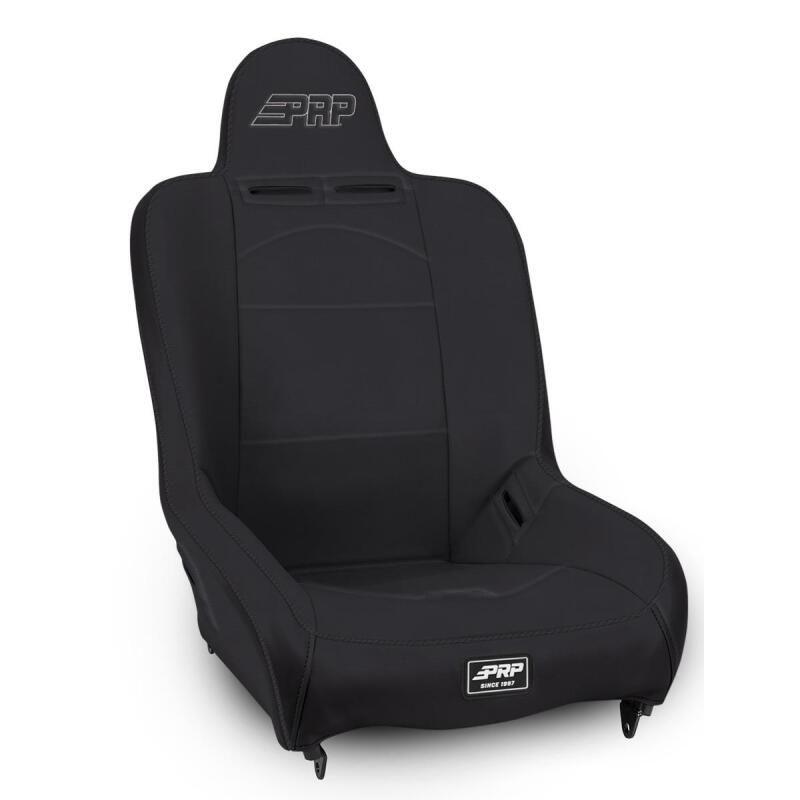 PRP Seats A100110-201 PRP Premier High Back Suspension Seat - Black Vinyl w/Silver PRP Logo