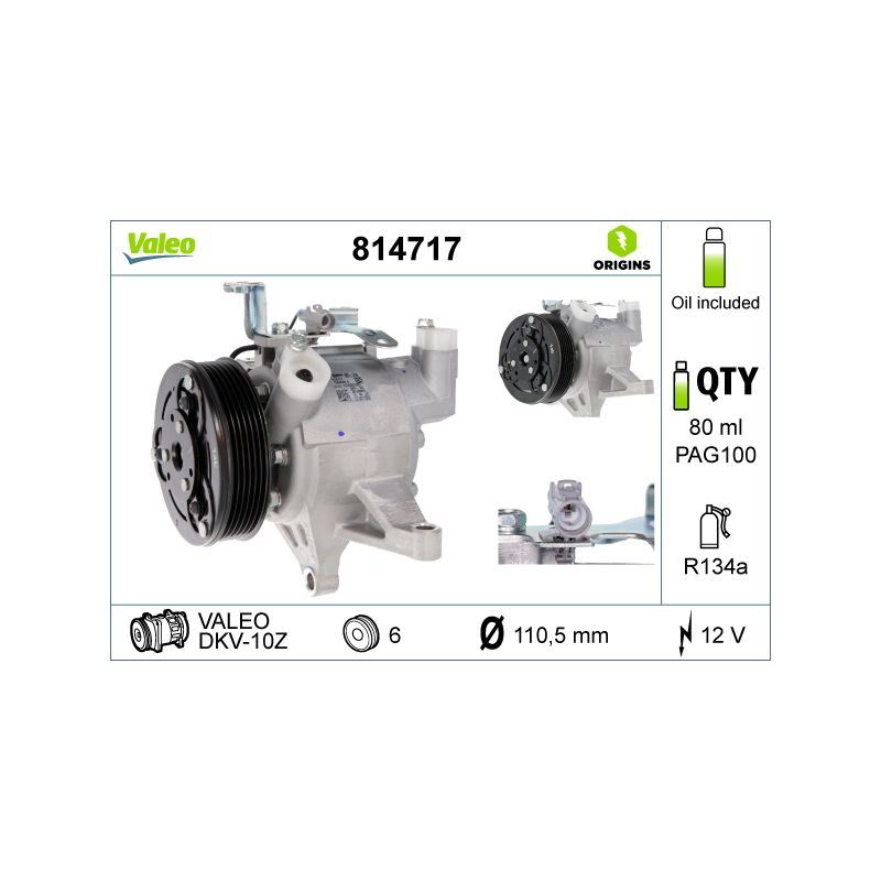 Valeo 814717 2014-2018 Subaru Forester Compressor