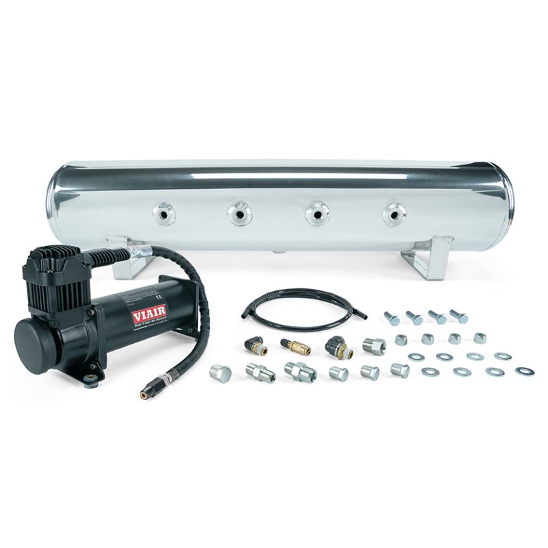 Air Lift 27807 4 Gal. 7-Port Tank w/ Viair 444b Blk Compressor (Incl. Fittings & Mounting Hardware)