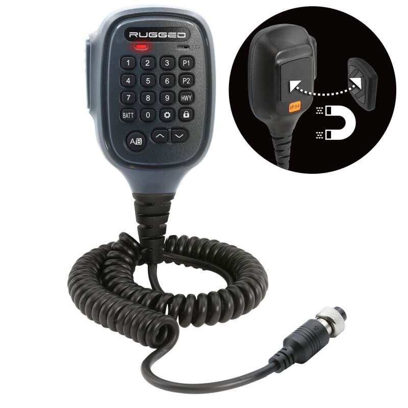 Rugged Radios HM-G1 Hand Mic for G1 Mobile Radio with Scosche MagicMount