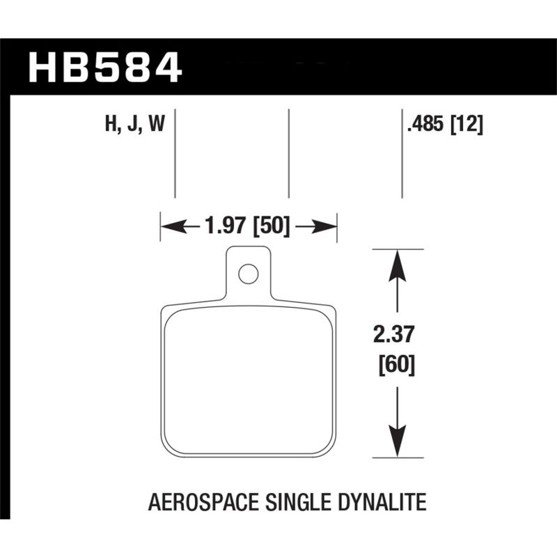 Hawk Performance HB584F.485 Hawk Aerospace Single Dynalite 12mm Thickness HPS Street Brake Pads
