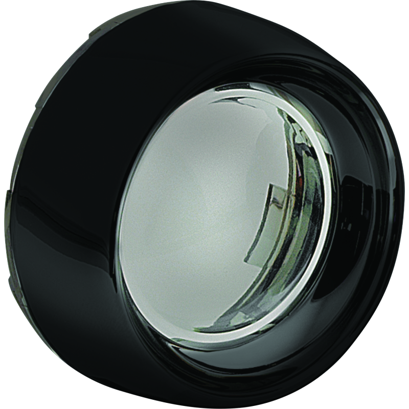 Kuryakyn 5480 Deep Dish Bezel For Bullet Turn Signals Smoke Lens Gloss Black