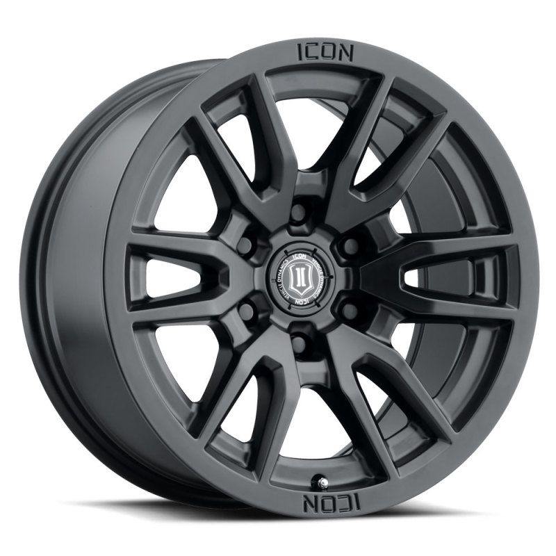ICON 2417858347SB Vector 6 17x8.5 6x5.5 0mm Offset 4.75in BS 106.1mm Bore Satin Black Wheel