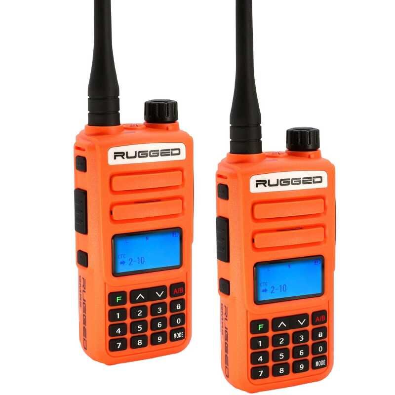Rugged Radios GMR2-PLUS-2-PACK-ORN 2 PACK - Rugged GMR2 PLUS - GMRS / FRS Two Way Handheld Radios Safety Orange