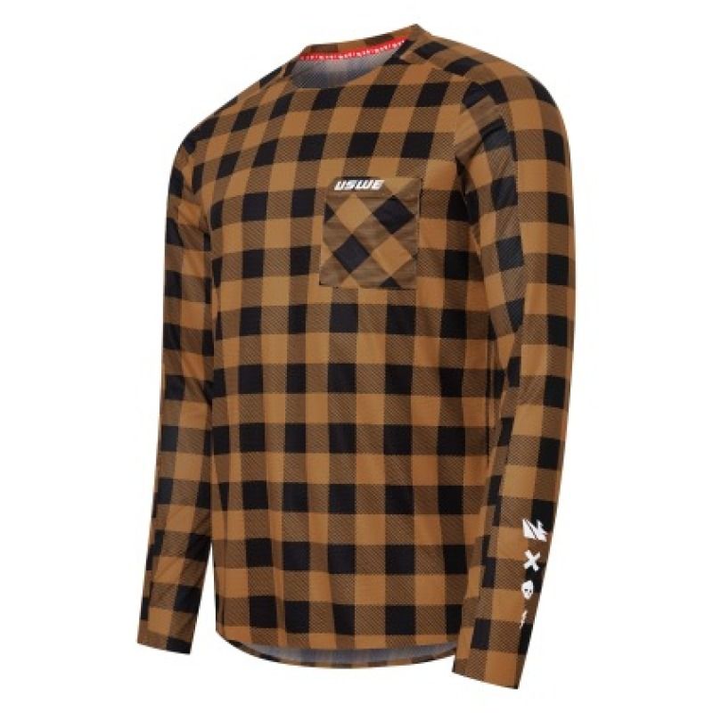 USWE 80951061042104 Flannel Long Sleeve Lightweight Off-Road Jersey Bronze - Small