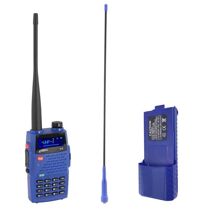 Rugged Radios V3-BUNDLE BUNDLE - Rugged V3 - Handheld Radio with Long Range Antenna and High Capacity Battery