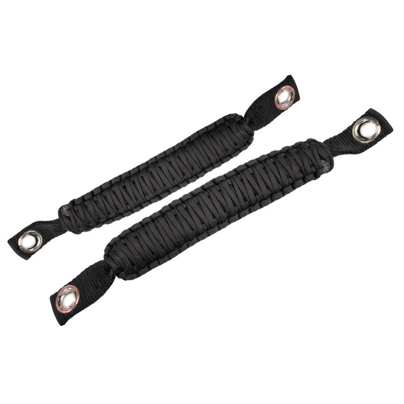 Fishbone Offroad 07-18 Wrangler JK A Pillar Sound Bar Black Paracord Grab Handles