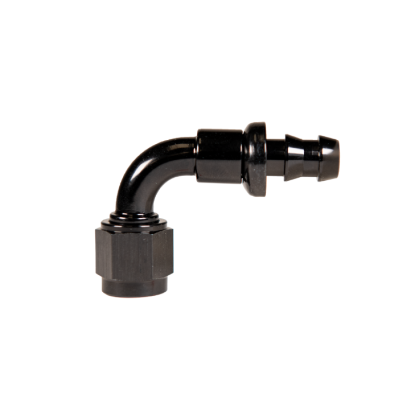 Fleece Performance Universal -8AN 90Deg to Hose Barb - Black