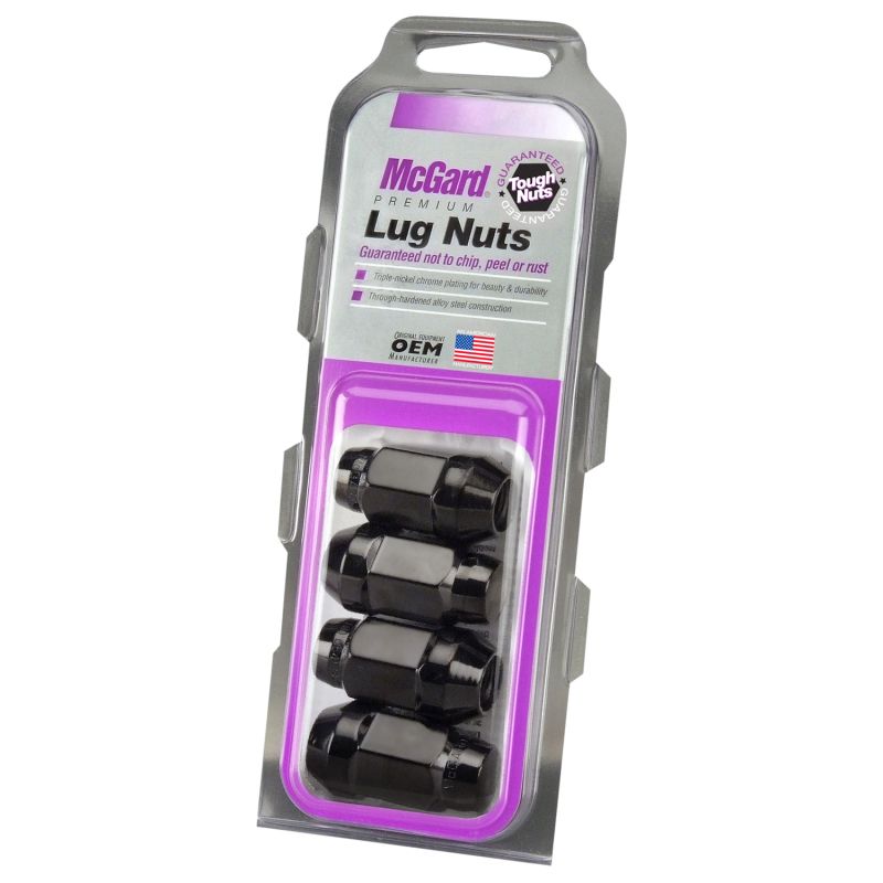 McGard (64029 1/2" MCG LUG NUT PKG/4 CONE BLACK (3/4 HEX)-OAL 1.45")