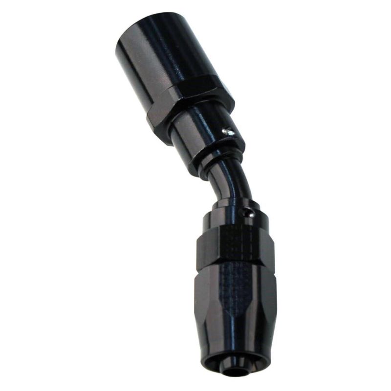 Fragola -10AN Male Rad. Fitting x 45 Degree Pro-Flow Hose End - Black