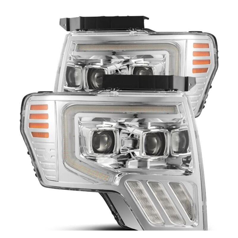 AlphaRex 880482 09-14 Ford F-150 PRO-Series Projector Headlights Plank Style Chrm w/Activ Light/Seq Signal