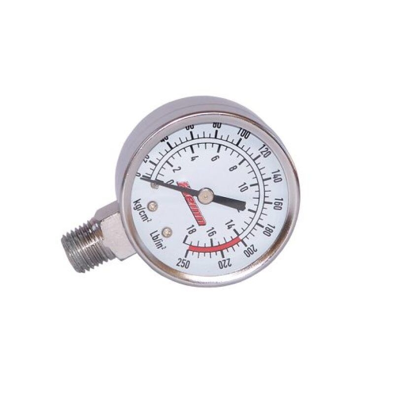 Kleinn Air Horns 1024 Kleinn Stem Mount Analog Chrome-Plated Air Gauge/ 0-250 PSI - 1/4In M NPT Inlet