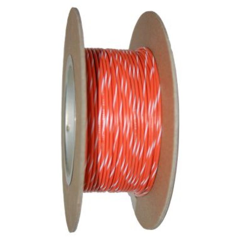 NAMZ NWR-39-100 OEM Color Primary Wire 100ft. Spool 18g - Orange/White Stripe