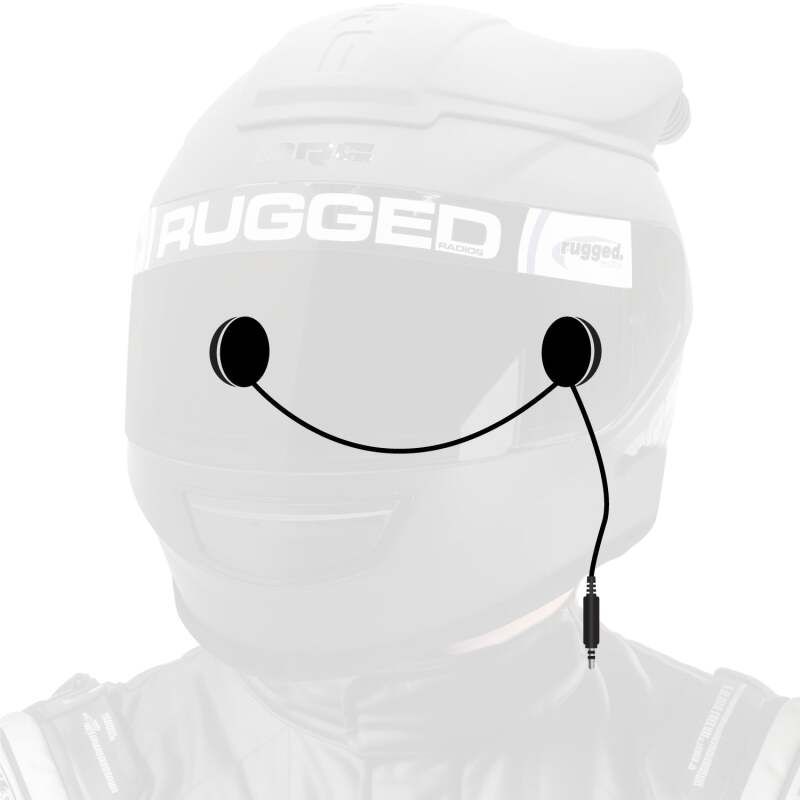 Rugged Radios HKP-SPK-MONO In-Helmet Speakers with 3.5mm Plug Mono / Standard