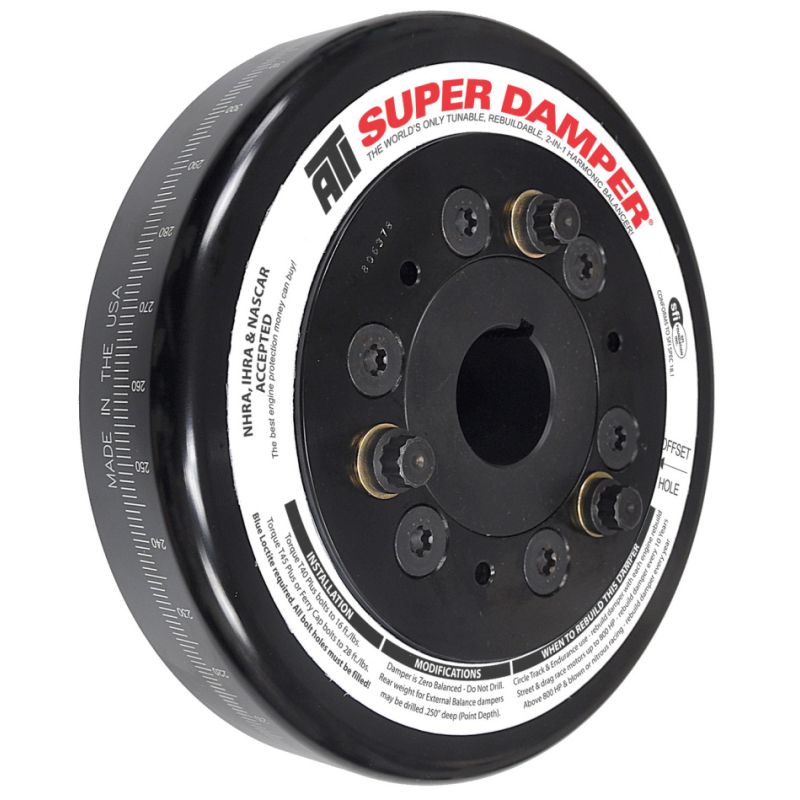 ATI ATI917780 Damper - 7.074in - Steel - Chevy SB / 90 Deg V6 - Pont 4 Cyl - 3 Ring - 1Pc