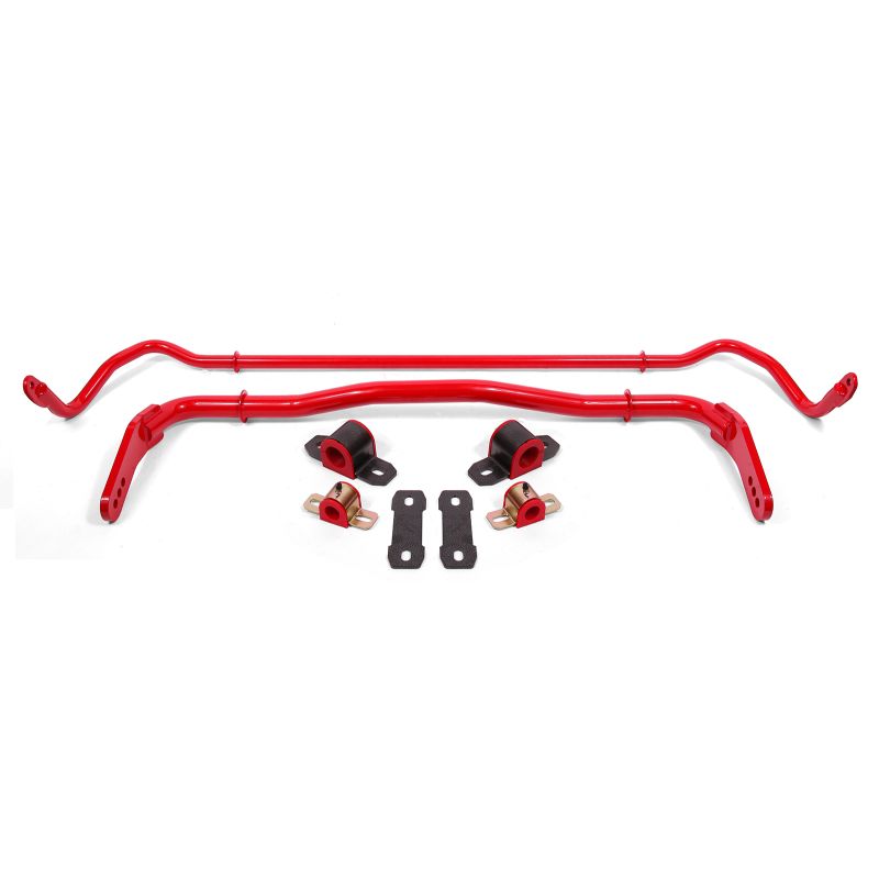 BMR 08-19 Dodge Challenger Front/Rear Hollow 38mm/25mm Sway Bar Kit w/ Bushings - Red