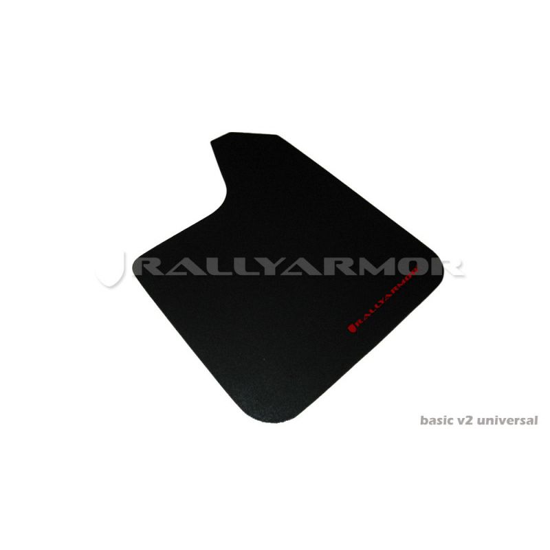 Rally Armor Universal fitment (no hardware) Basic Black Mud Flap w/ Red Logo