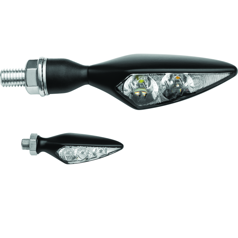 Kuryakyn 2850 Rhombus S Single Fuction Front Left Clear Lens Amber Satin Black