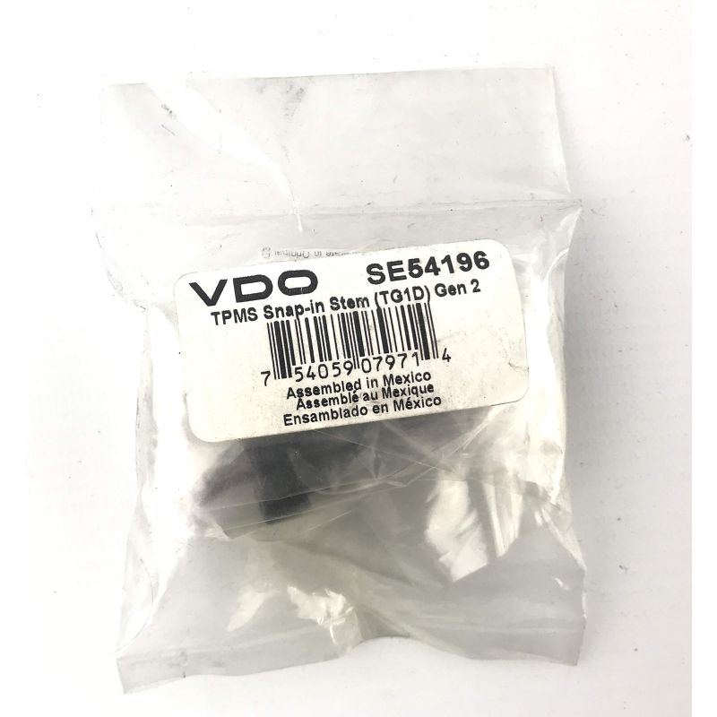 VDO SE54196 Rubber snap in stem with metal press clip teeth