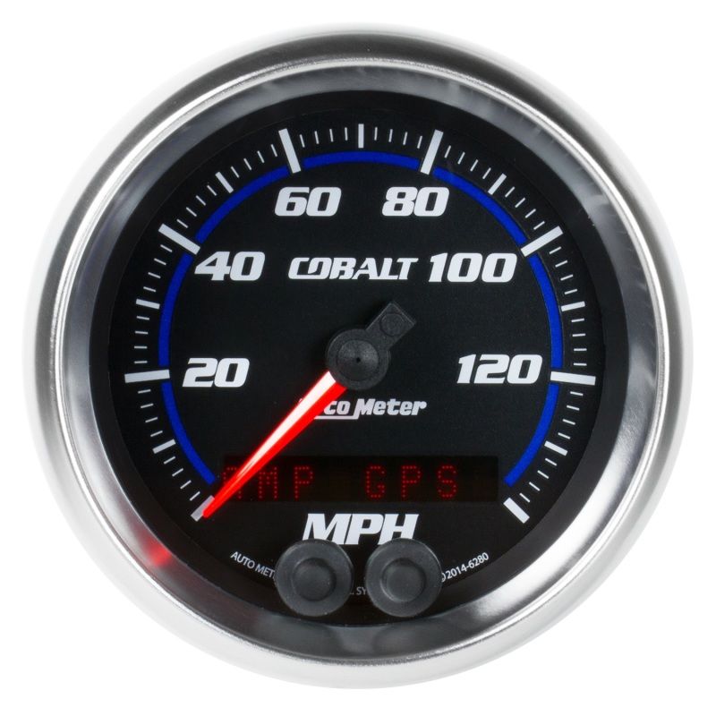 AutoMeter 6280 GAUGE, SPEEDOMETER, 3 3/8", 140MPH, GPS, COBALT