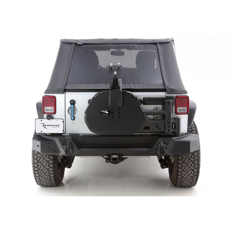 Rampage 9950919 07-18 Jeep Wrangler JK (Incl. Unlimited) Trail Guard Tire Carrier - Black