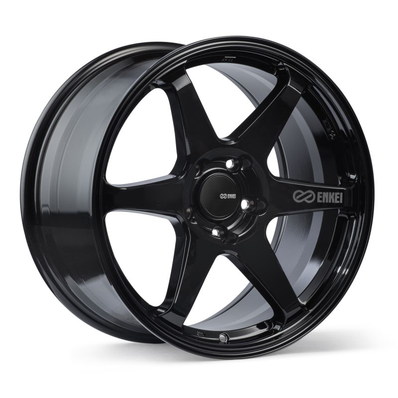 Enkei 539-895-6538BK T6R 18x9.5 38mm Offset 5x114.3 Bolt Pattern 72.6 Bore Gloss Black Wheel