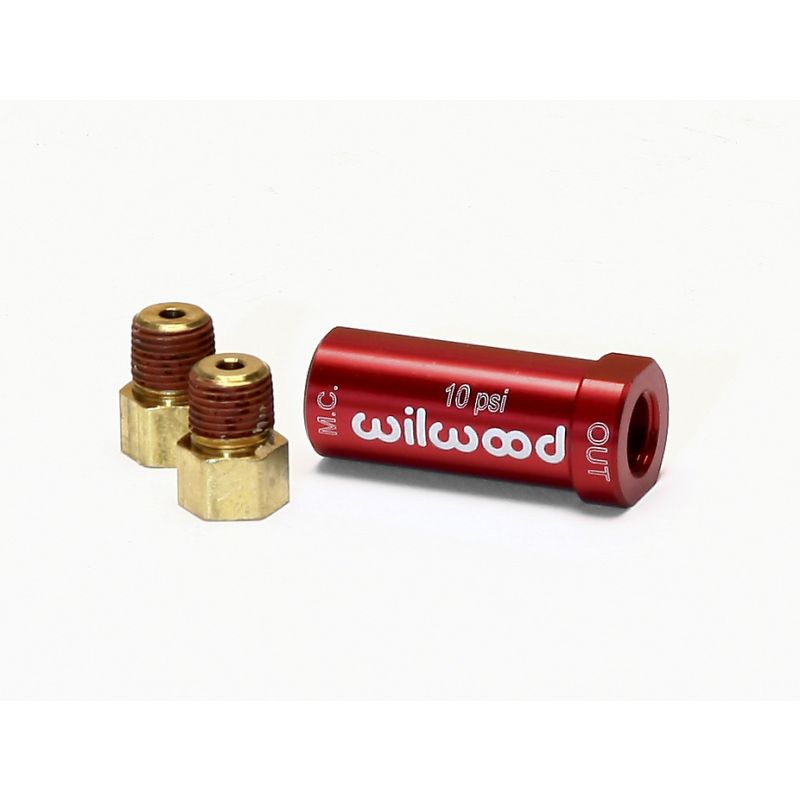Wilwood 260-13784 Residual Pressure Valve - New Style w/ Fittings - 10# / Red