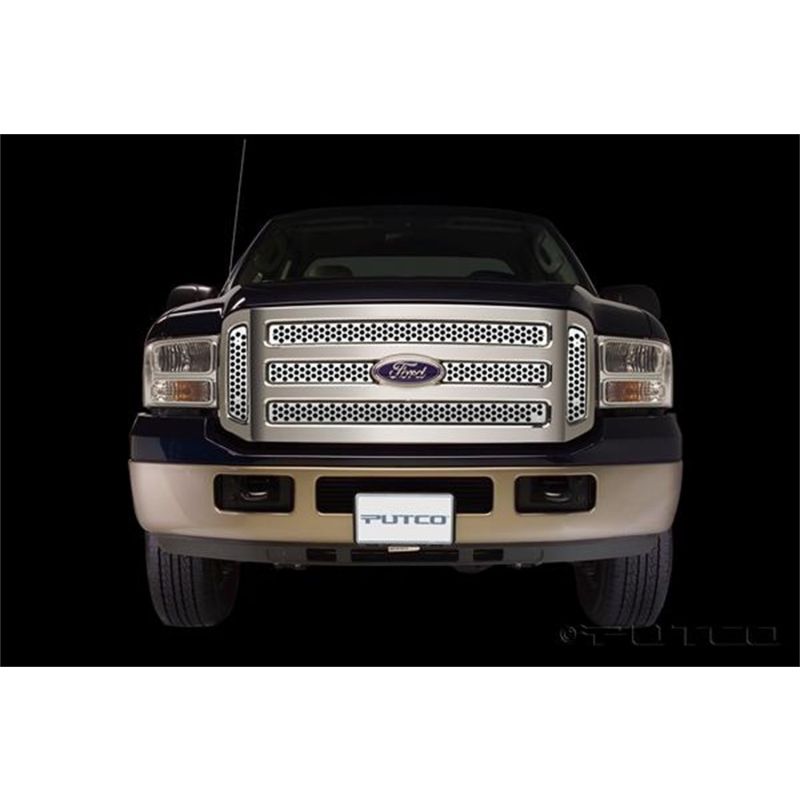 Putco 84155 05-07 Ford SuperDuty - Including Side Vents Punch Stainless Steel Grilles