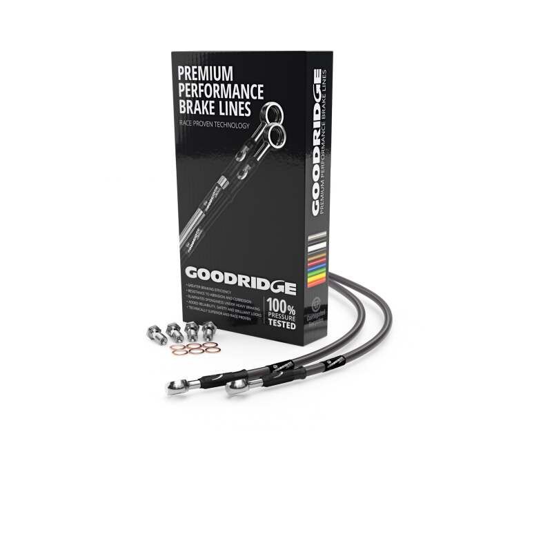 Goodridge KW0510-1FC-CB 94-01 Kawasaki GPZ500S D1-E8 Carbon Front SS Brake Lines