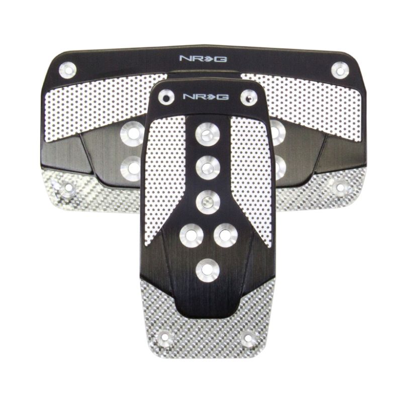 NRG Aluminum Sport Pedal A/T - Black w/Silver Carbon