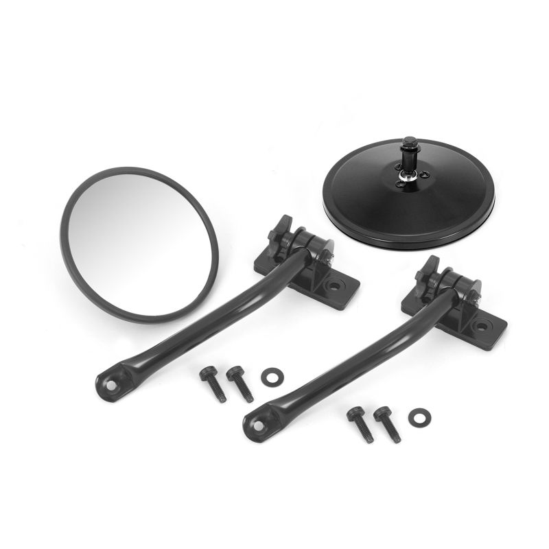 Quick Release Mirror Bla ck Round 97-18 Wrangler