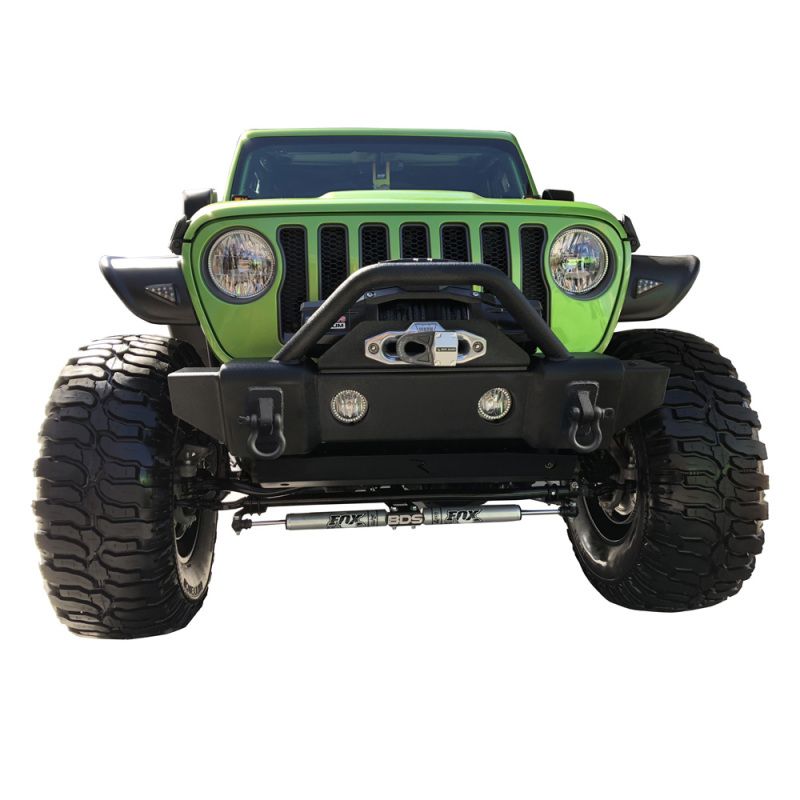 Rampage 88509 2007-2018 Jeep Wrangler(JK) Recovery Bumper Stubby Front - Black
