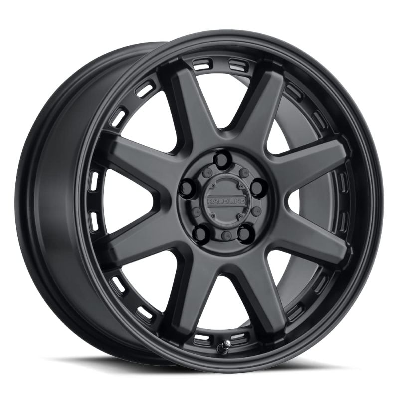 Raceline 947B Scout 18x8in / 5x108 BP / 35mm Offset / 72.62mm Bore - Satin Black Wheel
