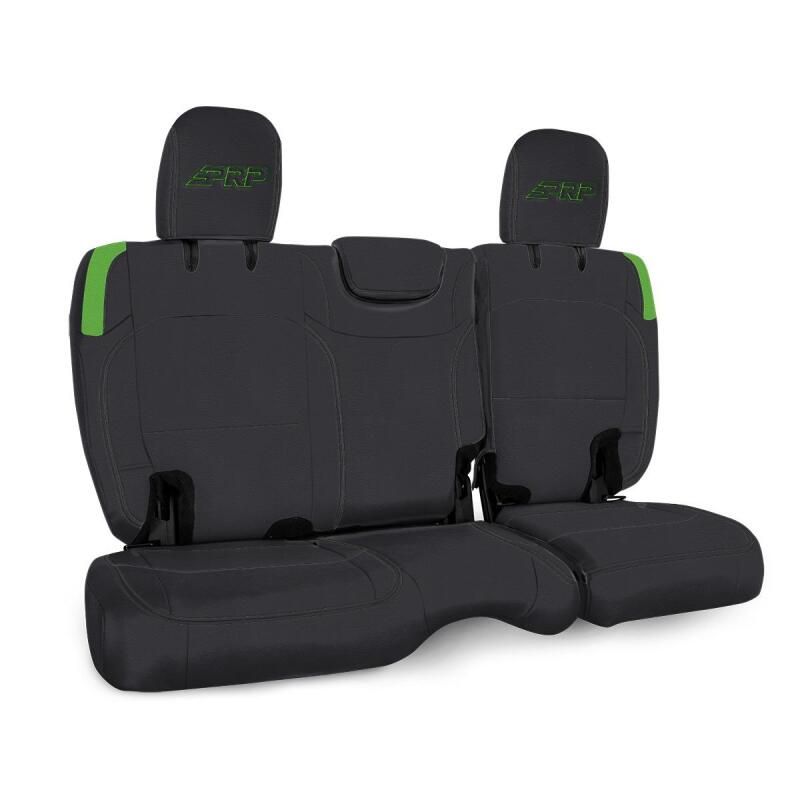 PRP Seats B043-06 PRP Jeep Wrangler JL Rear Bench CoversU - 4 door with no armrest - Black/Green